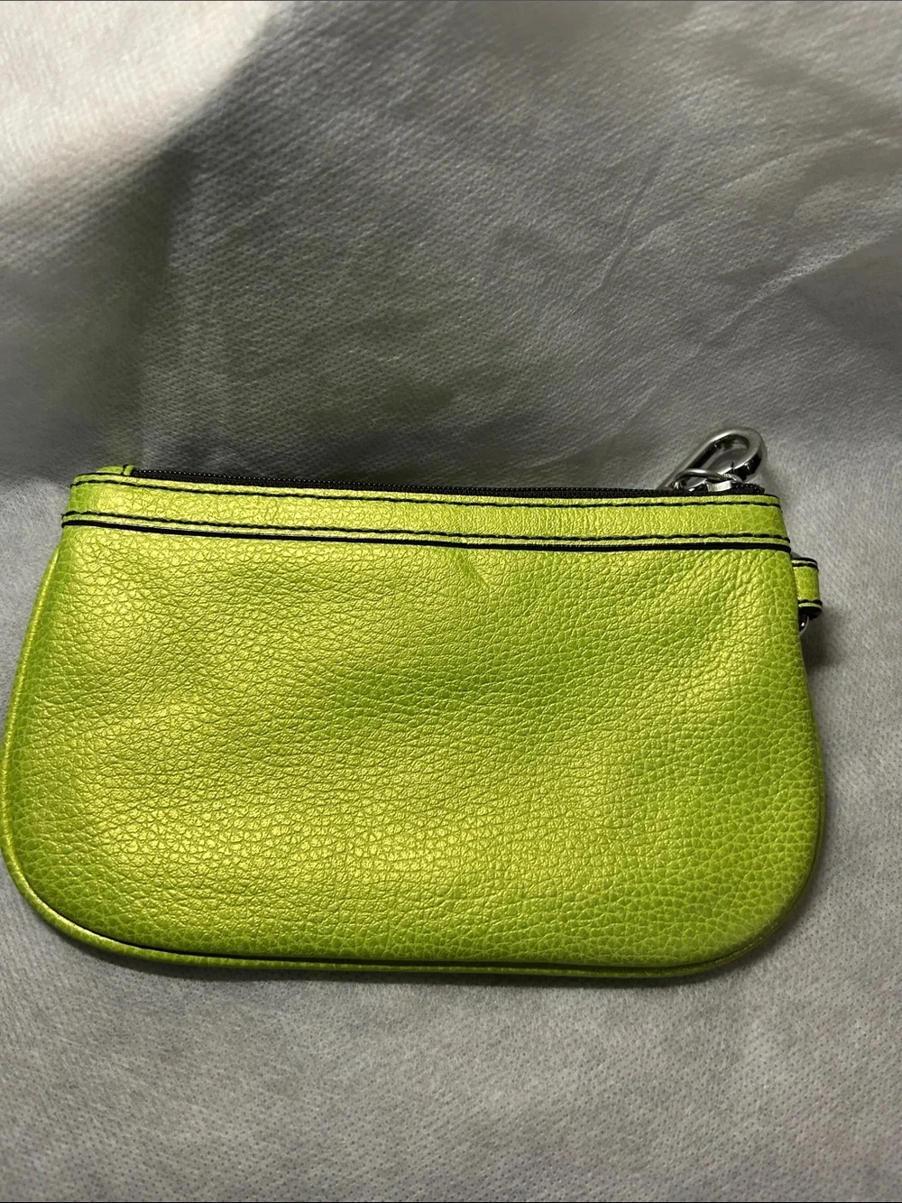 Calvin Klein Neon Green Leather Wristlet Clutch